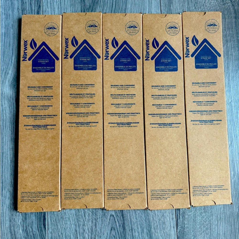 Norwex Stainless Steel Long Straws